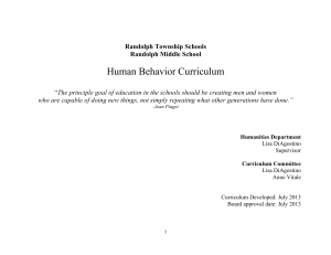 human behavior - Randolph Township Schools