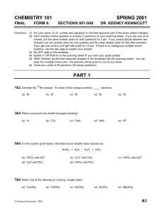 Spring 2001 - TAMU Chemistry