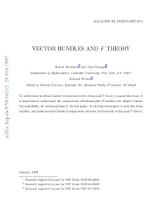 Vector Bundles And F Theory