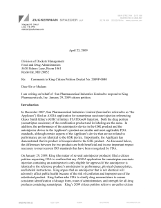 April 23, 2009 Division of Dockets Management Food and Drug