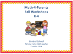 Math-4-Parents Fall Workshops K-4