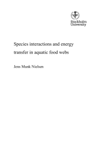 Species interactions and energy transfer in aquatic food webs