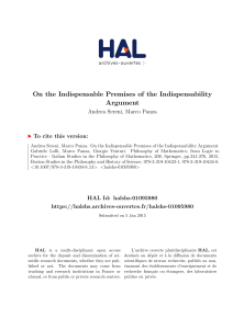 On the Indispensable Premises of the Indispensability - Hal-SHS