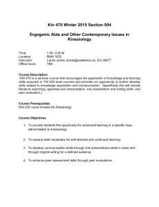 Kin 470 Winter 2015 Section 004 Ergogenic Aids and Other