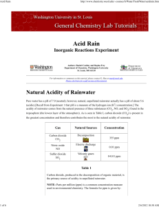 Acid Rain - Department of Chemistry