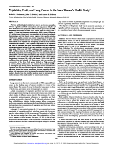 Vegetables, Fruit, and Lung Cancer in the Iowa