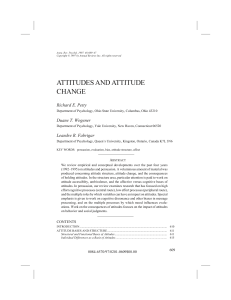 Attitudes and Attitude Change - psychology at Ohio State University