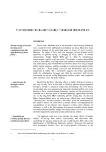 v. saving behaviour and the effectiveness of fiscal policy