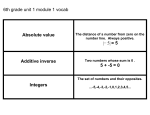 6th grade unit 1 module 1 vocab Absolute value = 5 −| 5| Additive