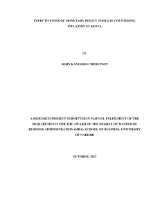 effectiveness of monetary policy tools in