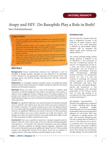 Atopy and HIV. Do Basophils Play a Role in Both?