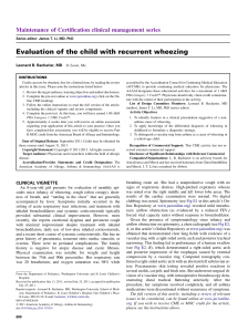 Evaluation of the child with recurrent wheezing