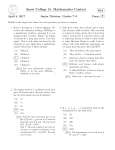 Snow College Jr. Mathematics Contest key