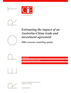 Estimating the impact of an Australia–China trade and investment