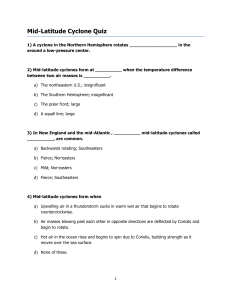 Mid-Latitude Cyclone Quiz