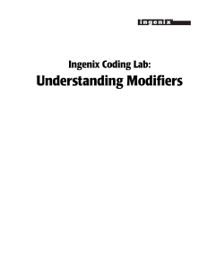 Ingenix Coding Lab: Understanding Modiﬁers