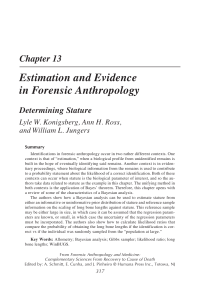 Chapter 13 Estimation and Evidence in Forensic Anthropology