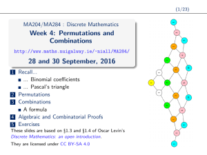 Week 4: Permutations and Combinations