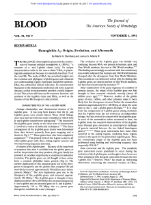 Hemoglobin A2: origin, evolution, and aftermath