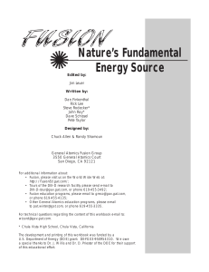 Fusion Workbook - General Atomics Fusion Education