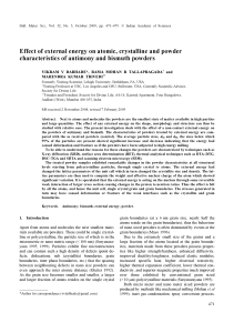 Effect of external energy on atomic, crystalline and powder