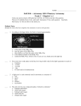 Fall 2014 -- Astronomy 1010: Planetary Astronomy Exam 1