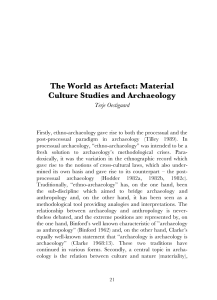 The World as Artefact: Material Culture Studies and Archaeology