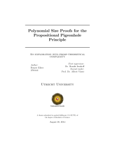 Polynomial Size Proofs for the Propositional Pigeonhole Principle