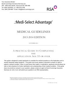 MSA_Medical Guidelines - David Cummings Insurance Services Ltd.