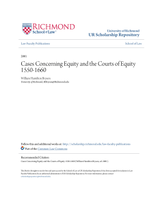 Cases Concerning Equity and the Courts of