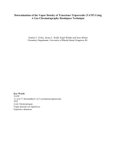 Determination of the Vapor Pressure of Triacetone Triperoxide (TATP)