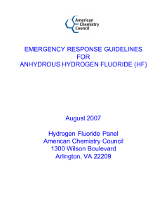 Emergency Respons Guidelines for Anhydrous hydrogen fluoride