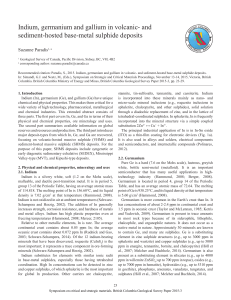 Indium, germanium and gallium in volcanic- and sediment