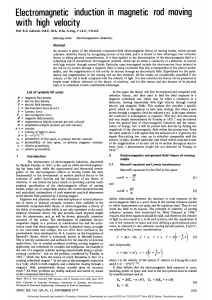 Electromagnetic induction in magnetic rod moving with high velocity