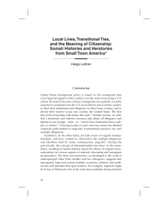 Local Lives, Transnational Ties, and the Meaning of Citizenship