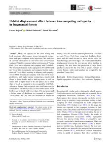 Habitat displacement effect between two competing owl species in