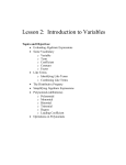 Lesson 2: Introduction to Variables
