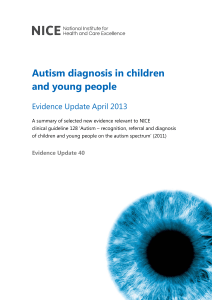 Autism diagnosis in children and young people Evidence Update