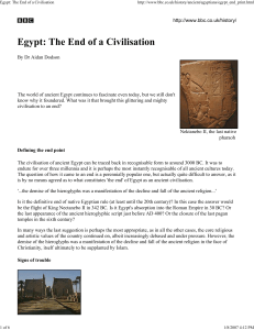 Egypt: The End of a Civilisation
