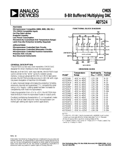 AD7524 CMOS 8-Bit Buffered Multiplying DAC