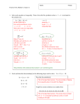 Practice Test, Module 1, Topic C1 1. Solve each equation or
