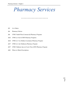 Pharmacy Services - UPMC Health Plan