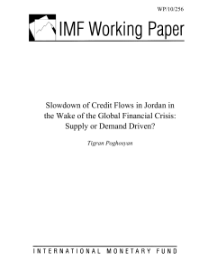 Slowdown of Credit Flows in Jordan in the Wake of the Global