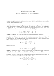 Mathematics 1050 Some solutions of Homework 5