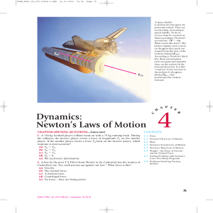 Dynamics: Newton`s Laws of Motion - Pearson-Global