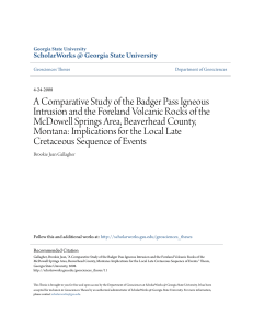 A Comparative Study of the Badger Pass Igneous Intrusion and the