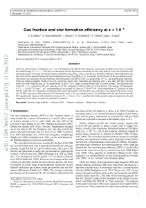 Gas fraction and star formation efficiency at z< 1.0