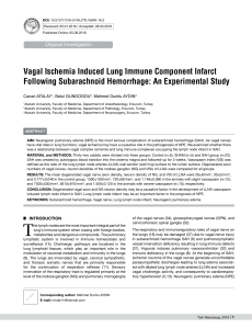 Vagal Ischemia Induced Lung Immune Component Infarct Following