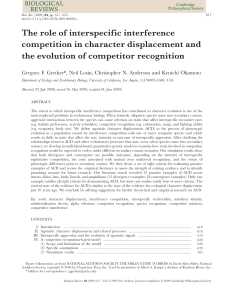 The role of interspecific interference competition