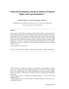 Financial Development and the Evolution of Property Rights and